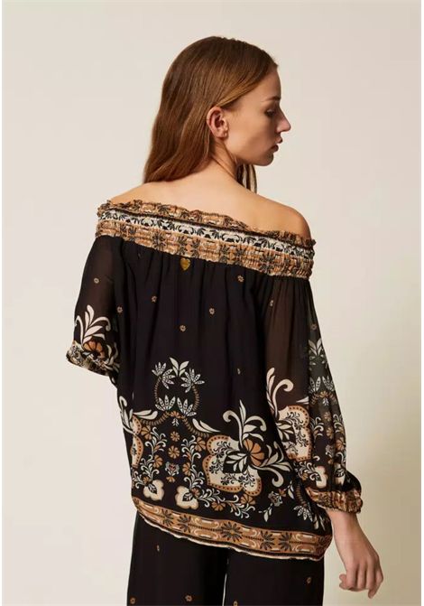 Blusa Twinset in georgette di viscosa con stampa foulard TWINSET | 261LB2LAA13225