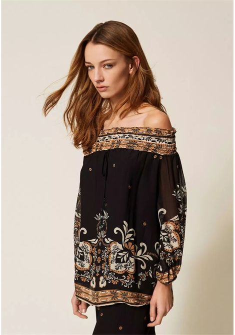 Blusa Twinset in georgette di viscosa con stampa foulard TWINSET | 261LB2LAA13225