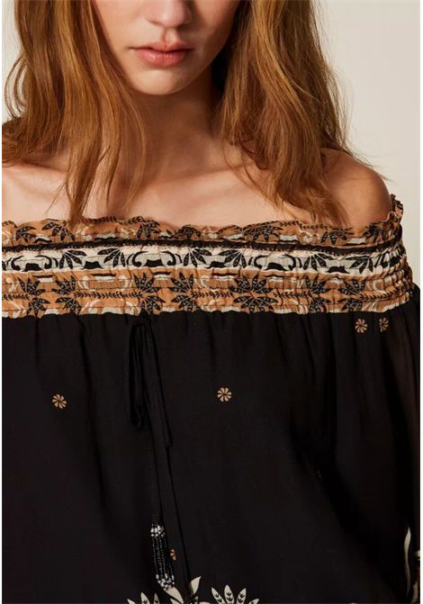 Blusa Twinset in georgette di viscosa con stampa foulard TWINSET | 261LB2LAA13225