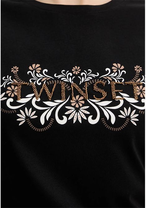 T-shirt con ricamo decorativo TWINSET | 261LB2NFF00006