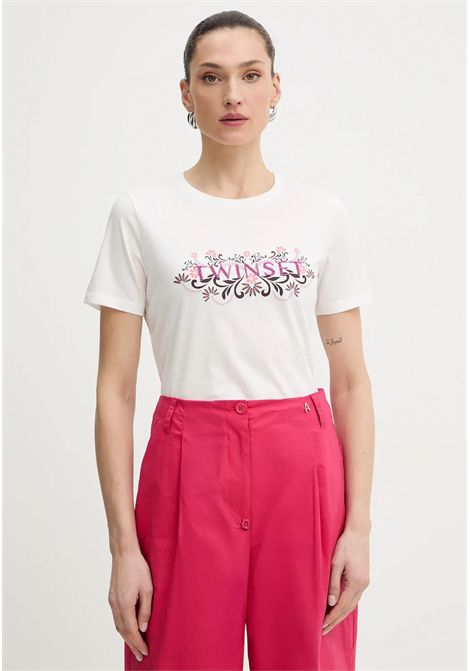 T-shirt con ricamo logo Twinset TWINSET | 261LB2NFF00526