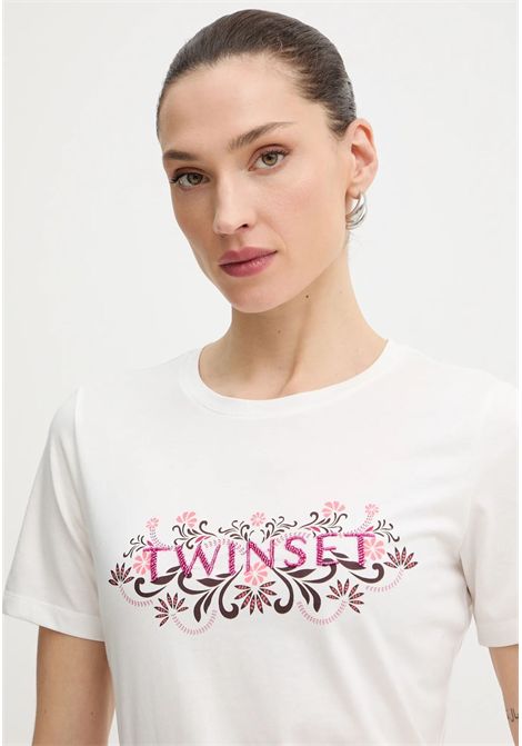 T-shirt con ricamo logo Twinset TWINSET | 261LB2NFF00526
