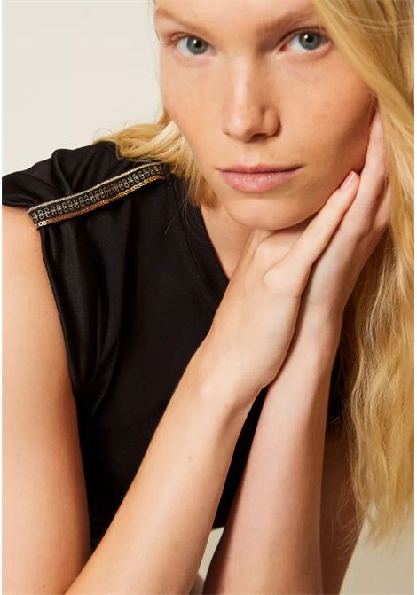 Abito corto con ricamo di paillettes TWINSET | 261LB2SBB00006