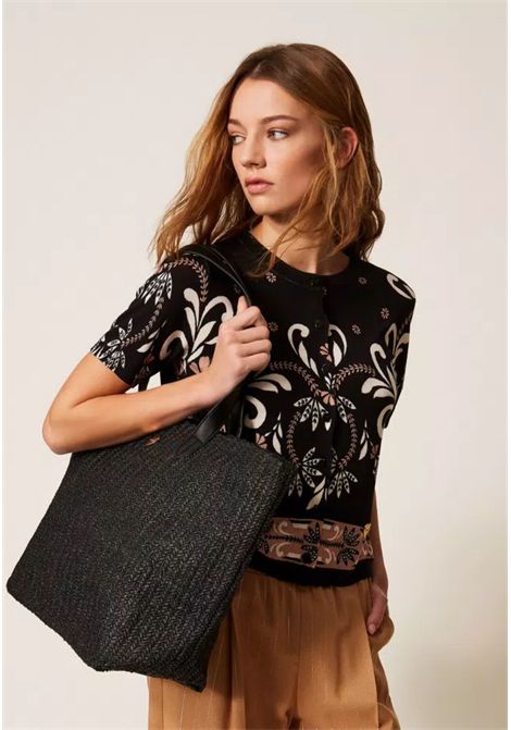Borsa shopper in rafia con frange TWINSET | 261LB7BBB00006