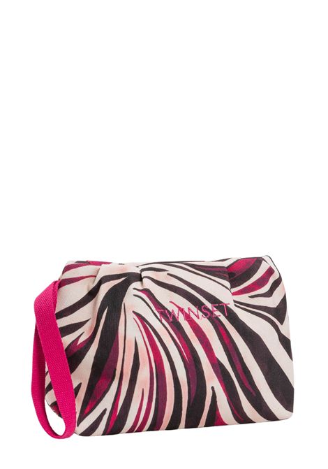 Pochette Zebra in Canvas di Cotone con Zip TWINSET | 261LB7BEE13213