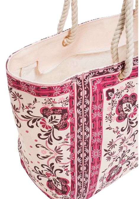 Borsa Shopper in Canvas con Stampa Foulard Fuchsia TWINSET | 261LB7BJJ13224