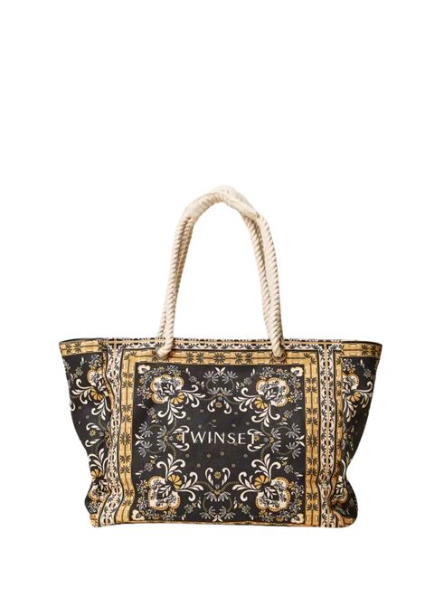 Borsa Shopper in Canvas con Stampa Foulard TWINSET | 261LB7BJJ13225