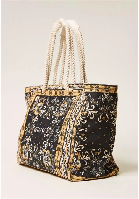 Borsa Shopper in Canvas con Stampa Foulard TWINSET | 261LB7BJJ13225