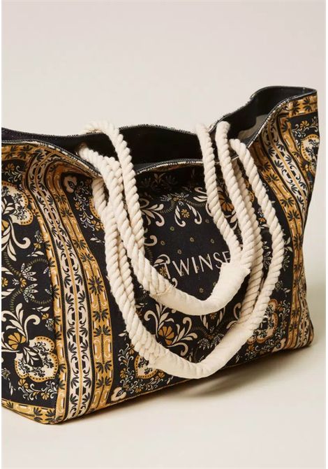 Borsa Shopper in Canvas con Stampa Foulard TWINSET | 261LB7BJJ13225