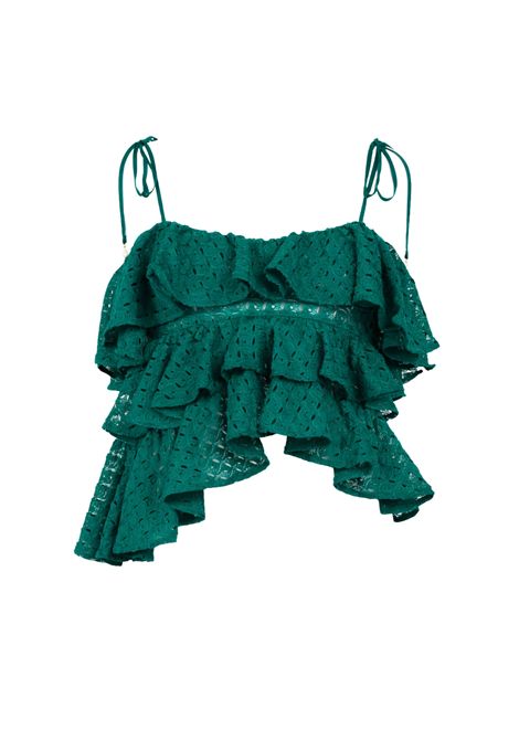 Top in pizzo sangallo con balze TWINSET | 261LM2BHH10316