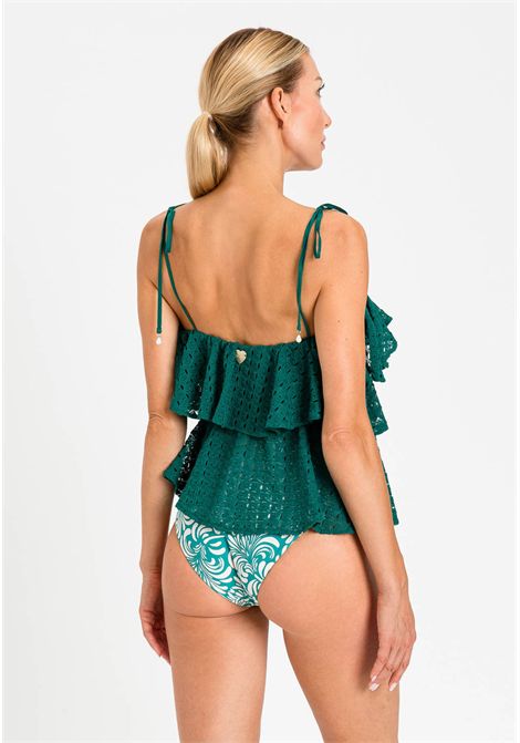 Top in pizzo sangallo con balze TWINSET | 261LM2BHH10316