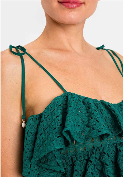 Top in pizzo sangallo con balze TWINSET | 261LM2BHH10316