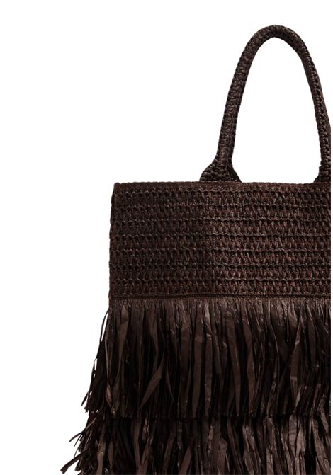 Borsa shopper con frange e logo ricamato TWINSET | 261LM8AAA11946