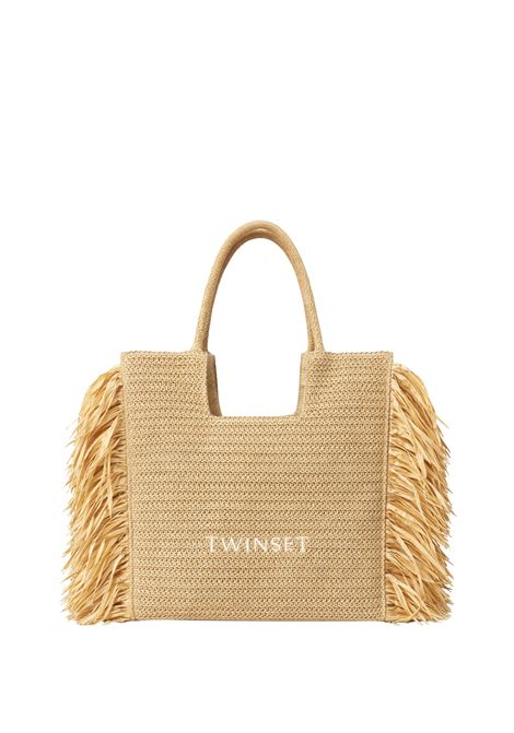 Borsa shopper intrecciata con frange laterali TWINSET | 261LM8ABB00193