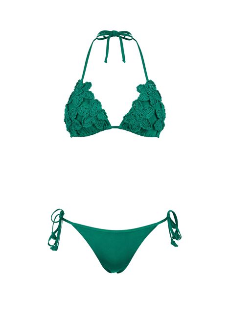 Twinset Bikini Triangolo con Fiori 3D  Verde Smeraldo TWINSET | 261LMME23100316