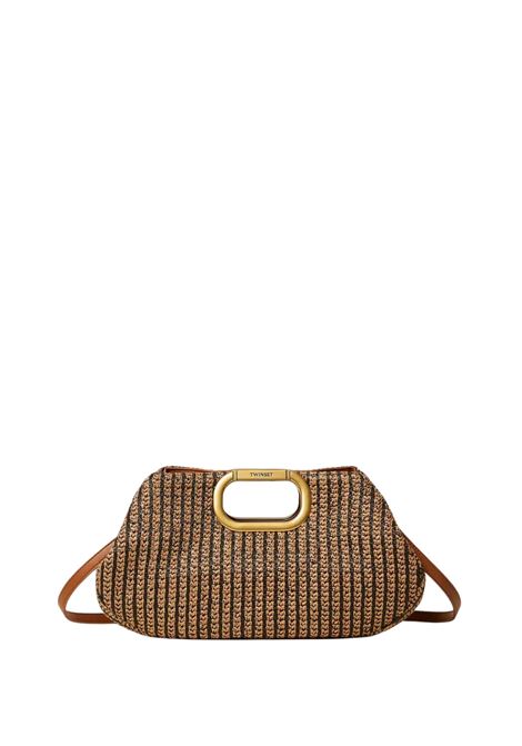 Maxi clutch in paglia jacquard bicolore TWINSET | 261TB750006228