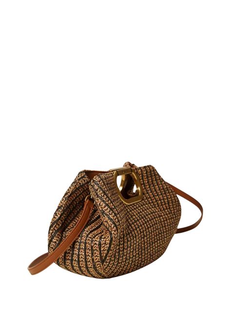 Maxi clutch in paglia jacquard bicolore TWINSET | 261TB750006228