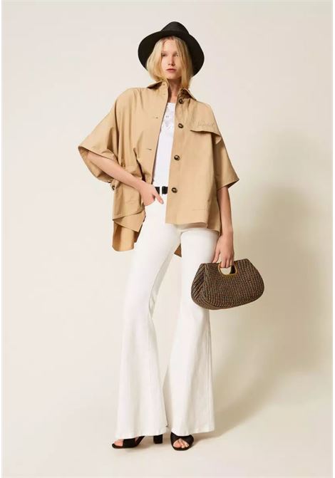 Maxi clutch in paglia jacquard bicolore TWINSET | 261TB750006228