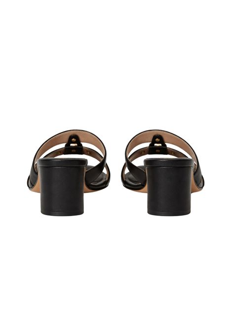 Sandali mules in pelle con logo TWINSET | 261TCP03A00006