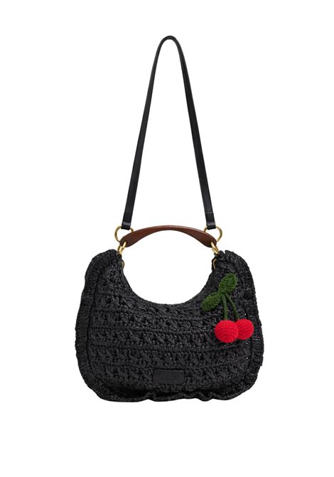Borsa hobo in rafia intrecciata con dettaglio charm TWINSET | 261TD830100006