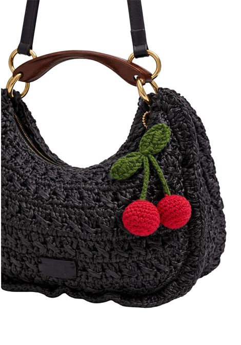 Borsa hobo in rafia intrecciata con dettaglio charm TWINSET | 261TD830100006
