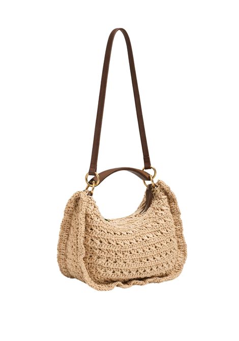 Borsa hobo in rafia intrecciata con dettaglio charm TWINSET | 261TD830100193