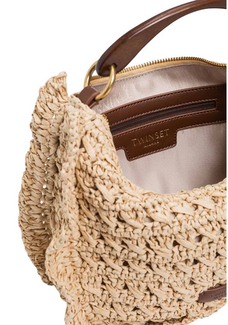 Borsa hobo in rafia intrecciata con dettaglio charm TWINSET | 261TD830100193