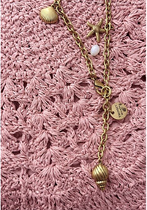 Borsa a mano in carta tessile intrecciata con charms in ottone TWINSET | 261TD832011752