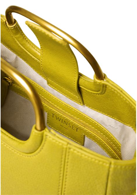 Borsa shopper in pelle con manici in metallo TWINSET | 261TD845112117