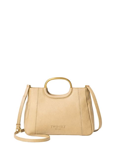 Borsa shopper in pelle con manici in metallo TWINSET | 261TD845112145