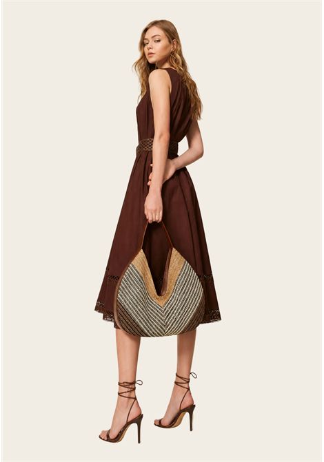 Borsa Hobo Jacquard in Rafia Multicolor TWINSET | 261TD850113504