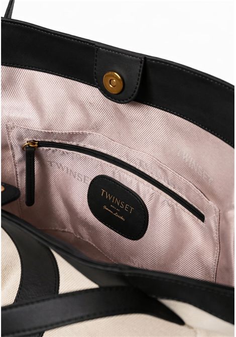 Borsa shopper in canvas e pelle TWINSET | 261TD853000006