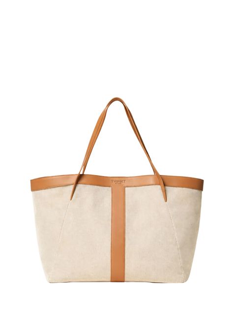 Borsa shopper in canvas e pelle TWINSET | 261TD853012145