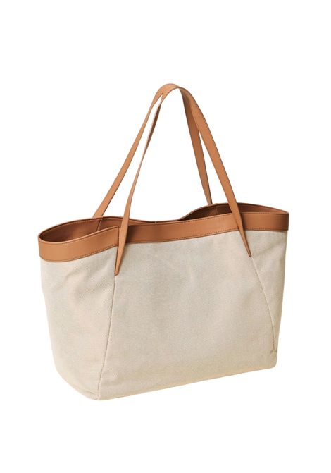 Borsa shopper in canvas e pelle TWINSET | 261TD853012145