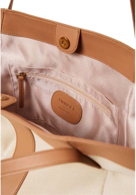 Borsa shopper in canvas e pelle TWINSET | 261TD853012145