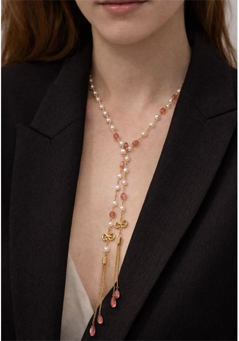 Collana lunga con perle e cristalli rosa TWINSET | 261TO501000059