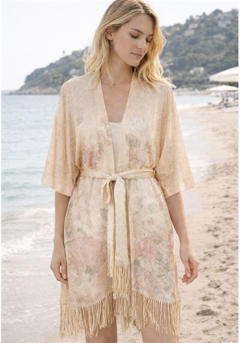Kaftano mare Twinset con stampa floreale e frange TWINSET | 261TO526013588