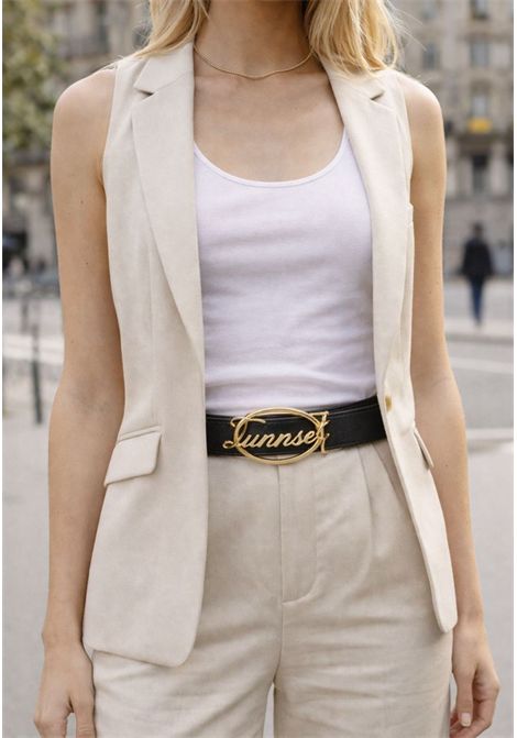 Cintura double face Twinset in pelle  Nero / Bianco TWINSET | 261TO528002741