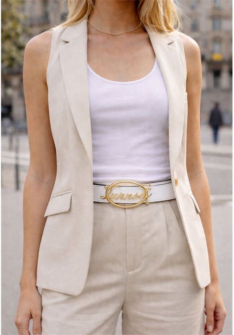 Cintura double face Twinset in pelle  Nero / Bianco TWINSET | 261TO528002741