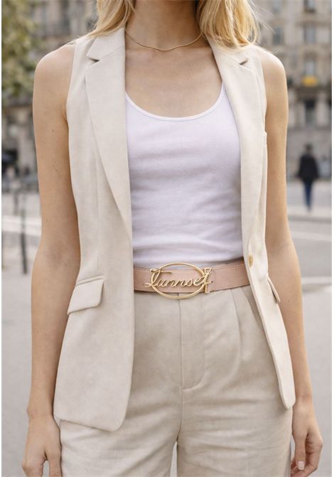 Cintura double face Twinset in pelle  Rosa / Marrone TWINSET | 261TO528013526