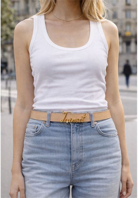 Cintura double face Twinset in pelle  Beige / Rosa TWINSET | 261TO529113522