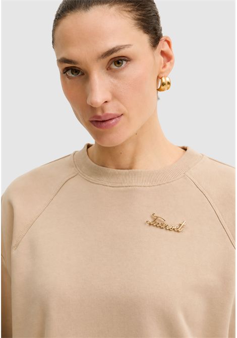Twinset Felpa in Cotone Beige  Vestibilità Over TWINSET | 261TP217013366