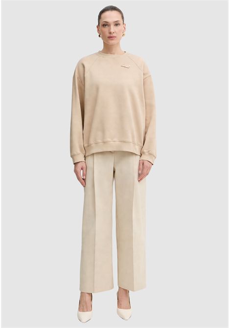 Twinset Felpa in Cotone Beige  Vestibilità Over TWINSET | 261TP217013366