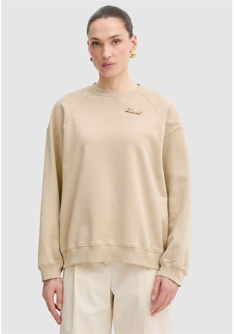 Twinset Felpa in Cotone Beige  Vestibilità Over TWINSET | 261TP217013366