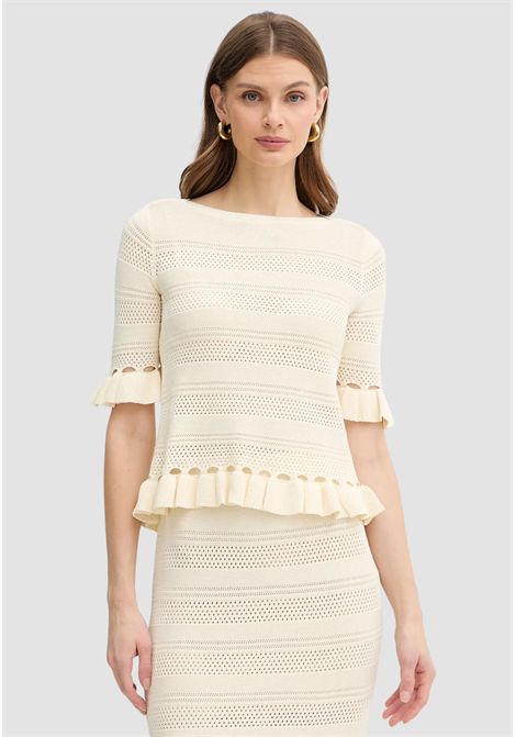 Maglia con volant in viscosa crêpe TWINSET | 261TP308200059