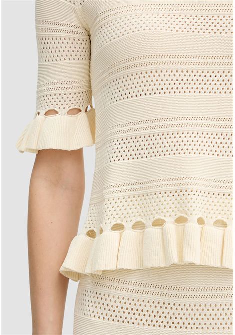 Maglia con volant in viscosa crêpe TWINSET | 261TP308200059