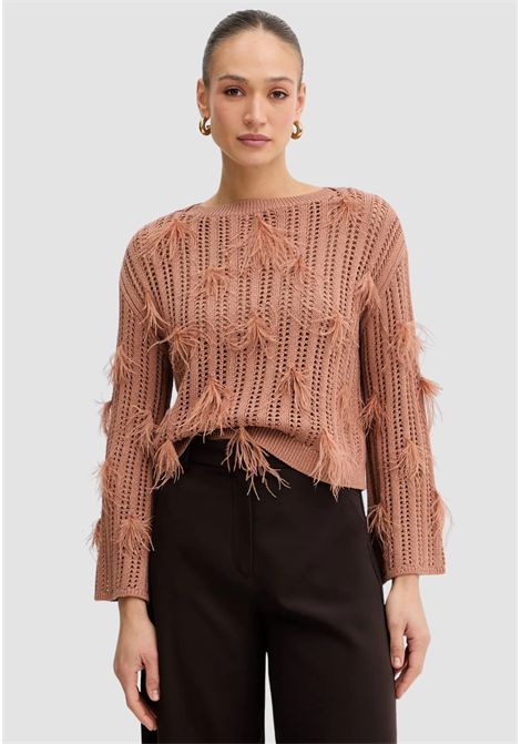 Maglione in maglia fine con piume di struzzo TWINSET | 261TP329213168