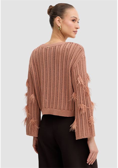 Maglione in maglia fine con piume di struzzo TWINSET | 261TP329213168