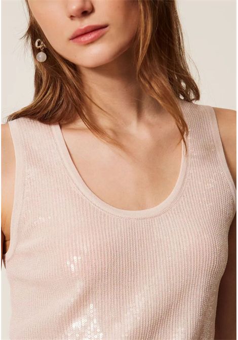 Top in maglia con paillettes TWINSET | 261TP330100570