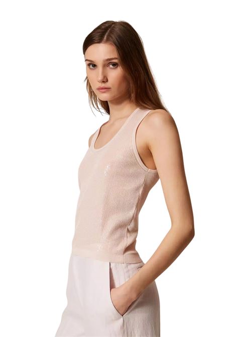 Top in maglia con paillettes TWINSET | 261TP330100570